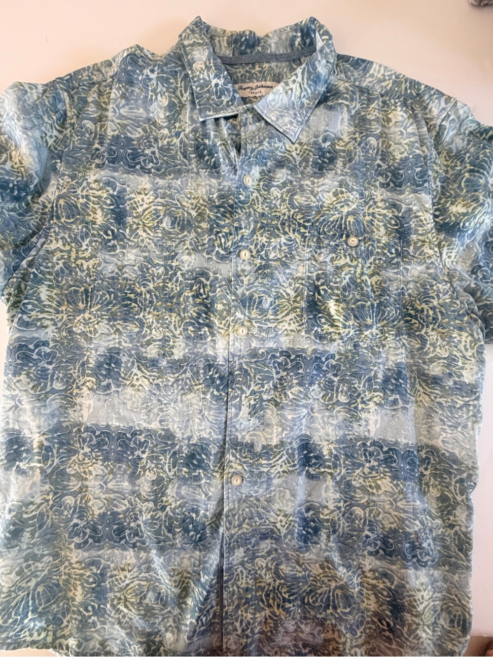 Tommy Bahama Tortola Tencel Cotton Blend Floral Short-Sleeve Button-Down - Picture 6 of 9